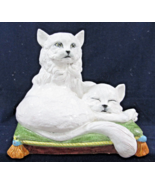 Huge Vintage Sculpture Italian Terra Cotta Two Cats on a Pillow 19&quot;x14&quot;x17&quot; - $557.76 CAD