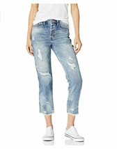 Ella Moss Juniors&#39; High Waist Straight Leg Cropped Jeans Linnie-Destruct... - £15.37 GBP