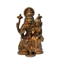 2.25 inches, Copper Handmade Lakshmi Narashimha Idol, 90 Grams, Patina Antique F - £59.34 GBP