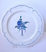 Vintage Open Home Floral Bouquet Ironstone Round Serving Platter Japan Blue Wht - £15.08 GBP