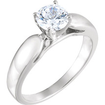 Round Diamond Ring 14k White Gold (0.48 Ct E SI1 Clarity) GIA  - £1,138.78 GBP