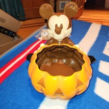 HTF Disney Halloween Mickey Mouse Pumpkin Jack O Lantern candy dish bowl - £45.78 GBP
