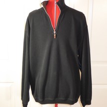 Tommy Bahama Reversible 1/2 Zip Pullover Sweater Black and Brown Men&#39;s S-M - $24.70