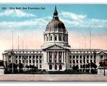 Città Hall Costruzione San Francisco California Ca Unp DB Cartolina Z9 - $4.54