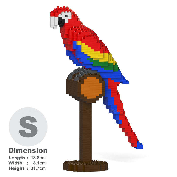 Scarlet Macaw Parrot Sculptures (JEKCA Lego Brick) DIY Kit