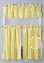 The Elegant Home Collection K3 (Yellow) 3 Pc. Solid Color Faux Silk Blackout - £26.53 GBP