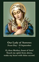 OUR LADY OF SORROWS HOLY CARD, 10-PACK, WITH TWO FREE BONUS CARDS - £11.55 GBP