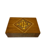 Handmade Egyptian Wooden Jewelry Box – Mosaic Inlay – Vintage Marquetry Art - $122.00