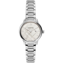Burberry BU10108 Women&#39;s &quot;Classic Round&quot; Swiss Silver Tone Watch 32mm - £315.01 GBP