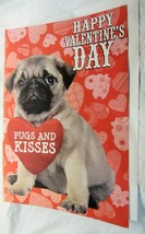 Giant Valentine&#39;s Day Card Pug 16&quot;x24&quot; &quot;Pugs And Kisses&quot; - £2.39 GBP