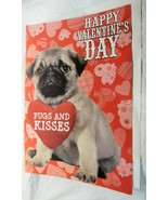 Giant Valentine&#39;s Day Card Pug 16&quot;x24&quot; &quot;PUGS AND KISSES&quot; - £2.35 GBP