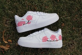 Pink Rose Custom Air Force 1s – Hand-Painted Womens Flower Air Force 1 S... - $224.99