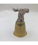 Deer Silver Tone Stag Head Stirrup Goblet Cup Brass  6 Inches Tall Vintage - $816.80 MXN