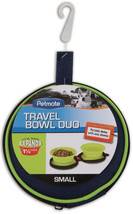 Petmate Silicone Travel Duo Bowl Green with Collapsible Design &amp; Carrying Case - £16.43 GBP