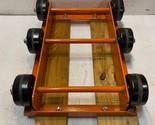 6-Wheel Steel Orange Dolly Cart w/ Wood 2,000 lb Capacity 21&quot; x 14-1/2&quot; - £118.50 GBP