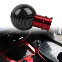 V3 Universal JDM Black/Red Carbon Round Ball Aluminum Manual Gear Shift Knob - £12.61 GBP