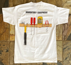 Vtg-COORS CUTTER T-Shirt-Mandatory Equipment-White-M-Single Stitch Beer ... - $79.48