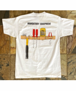 Vtg-COORS CUTTER T-Shirt-Mandatory Equipment-White-M-Single Stitch Beer ... - $108.81 CAD
