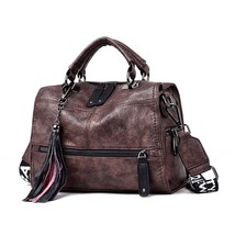   Soft Leather Handbags Vintage Tassel Women Hand Bags Designer Female Tote Bag  - £40.38 GBP