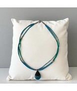 Vintage Teng Yue Turquoise Bead Necklace Sterling Silver Clasp Teardrop ... - $1,084.25 MXN