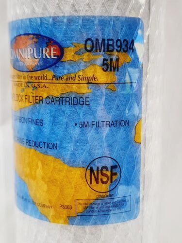 Omnipure OMB934 5M Carbon Block Filter Cartridge Water Filtration Simple... - $21.48