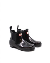 Hunter women&#39;s original chelsea boot in Black Gloss - £62.25 GBP