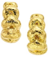 David Webb 18k Yellow Gold Hammered Hoop Earrings - $15,330.32 CAD