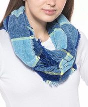 Womens Chenille Loop Scarf Blue Plaid CHARTER CLUB $25 - NWT - £2.82 GBP