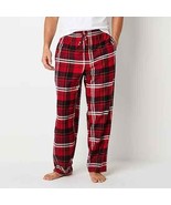 St. John&#39;s Bay Men&#39;s Flannel Pajama Lounge Sleep Pants X-LARGE Red Plaid... - $21.28