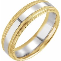 Authenticity Guarantee 
14K Yellow and White Gold 6MM Rope Edge and Milgrain ... - £806.55 GBP+