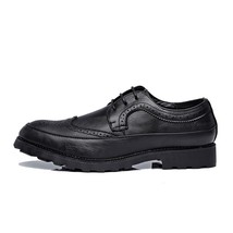 Men Leather Brogue Men Shoes Casual British Style Men  Dress Shoes For Men Oxfor - £58.18 GBP