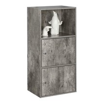 Convenience Concepts Xtra Storage 2 Door Cabinet in Gray Faux Birch Wood... - $92.99