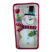 Lori Siebert Silvestri Glass Fusion Winter Holiday Snowman Serving Tray 8&quot;X15&quot; - $18.80