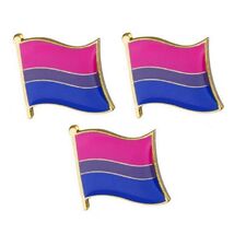 3 BISEXUAL PRIDE FLAG PINS 0.5" Lapel Pin Bi LGBTQ Gay Lesbian Tie Hat L... - $4.95