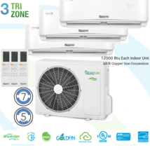 28000 BTU Tri Zone Ductless Mini Split Air Conditioner and Heat Pump  24... - $65,503.17 MXN