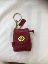 NWT/COACH/RED LEATHER/BACK PACK/KEY FOB/KEY RING/BAG CHARM - £79.93 GBP