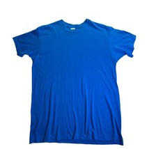 VTG 1980’s CHED Anvil Tshirt Mens Size XL Single Stitch Solid Blue USA made - $23.61