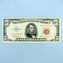 1963 $5 Red Seal Federal Reserve Note Bill Crisp Uncirculated - $691.31 MXN
