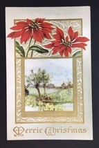 Antique A Merrie (Merry) Christmas Greeting Card  Posted  1913 Embossed - £7.83 GBP