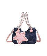 Denim Pink Star Women Handbag Crossbody Bag Hobo Shoulder Bag Girls Fash... - $35.81 CAD