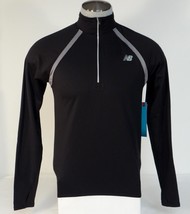 New Balance NB Dry NB Heat Black 1/2 Zip Long Sleeve Running Shirt Men&#39;s NWT - £59.80 GBP