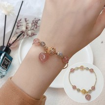  strawberry crystal gold plated beaded strand bracelets for women girls fashion jewelry thumb200