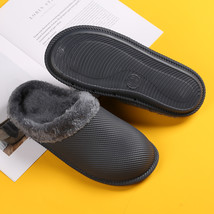New Winter Men Home Slippers,women Waterproof Leather Casual Indoor Anti Slipper - £20.92 GBP