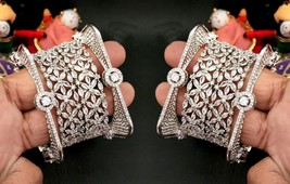 Bollywood Style Indian Silver plated Bangle Bracelet Chudi CZ Bridal Jew... - £112.68 GBP