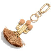 Dusty Rose Tassel Pom Pom Cactus Keychain Bag Purse Charm - €11,86 EUR