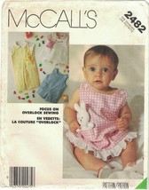 McCalls 2482 Infant, Baby Pattern Sundress, Jumper, Overalls, Shirt, Toy Uncut - £7.36 GBP