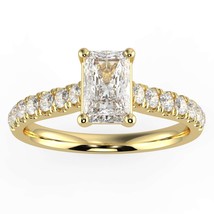 1ct Natural Diamond G-H Color SI Clarity Design Radiant Cut Slim Shank Halo Ring - £2,492.71 GBP