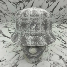 Men’s Kangol Grey | White Grunge Plaid Bin Bucket Hat - $120.00