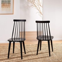 Burris Country Farmhouse Black Spindle Side Chairs (Set Of 2) By Safavieh - £142.56 GBP