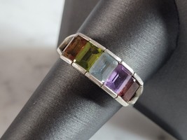 Womens Vintage Estate Sterling Silver Multi Stone Ring 3.6g E5830 - £31.84 GBP